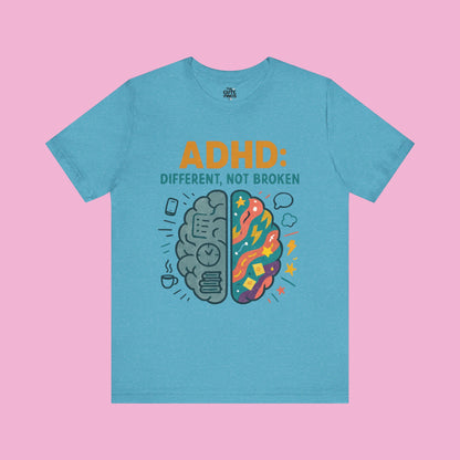 ADHD: Different, Not Broken - Color Brain Graphic Tee