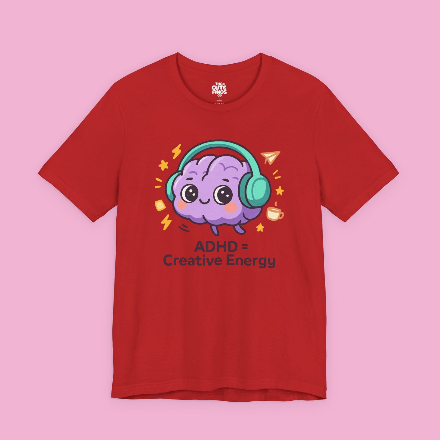 ADHD = Creative Energy 💖🧠 Kawaii Brain Headphones Tee