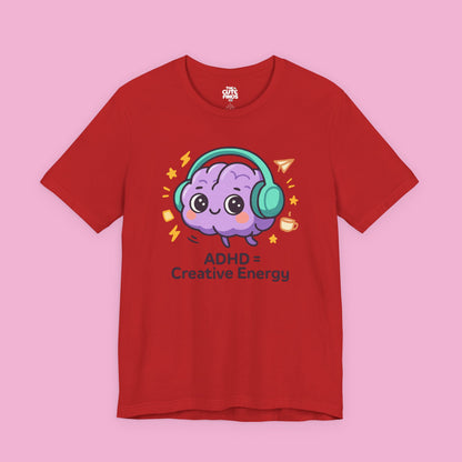 ADHD = Creative Energy 💖🧠 Kawaii Brain Headphones Tee