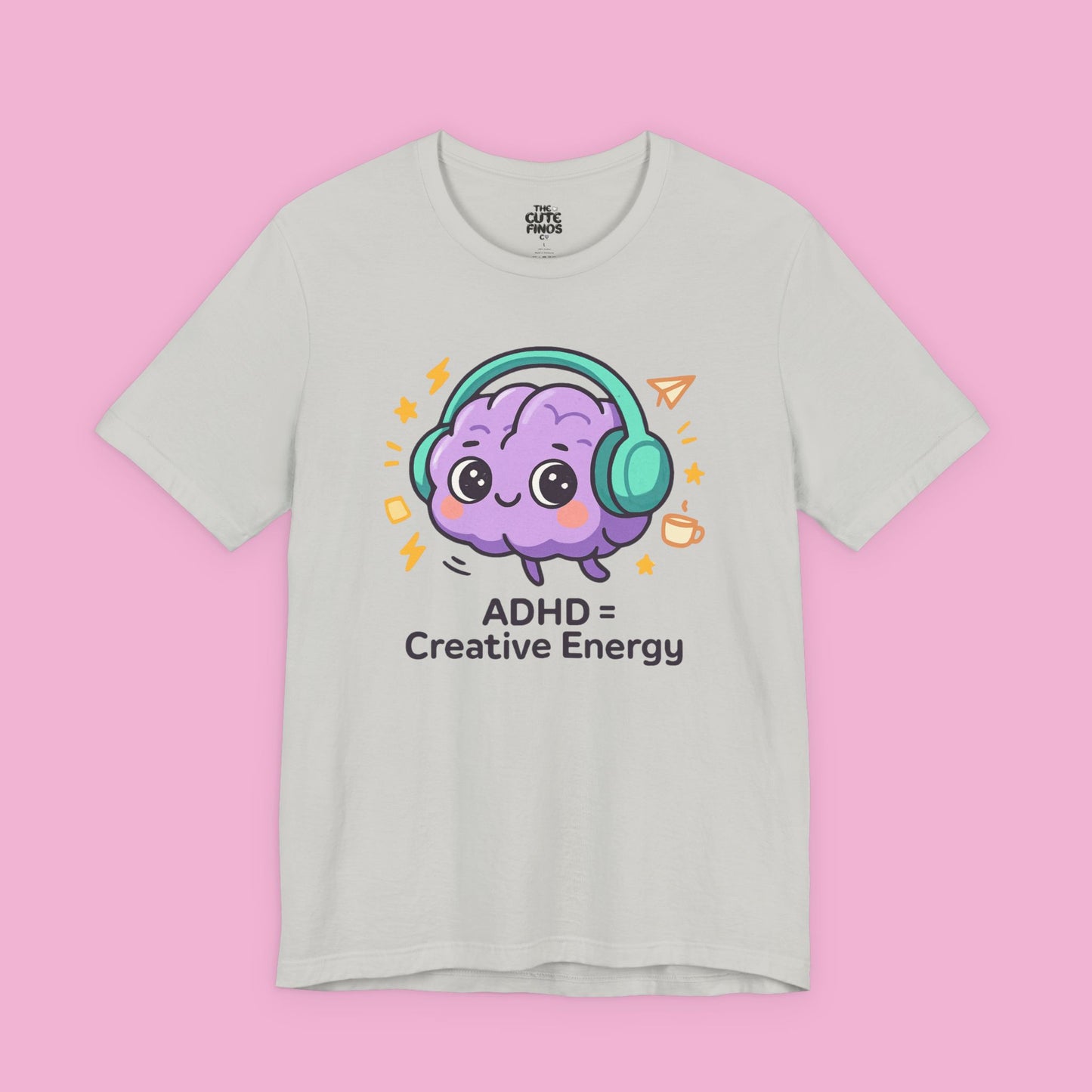 ADHD = Creative Energy 💖🧠 Kawaii Brain Headphones Tee