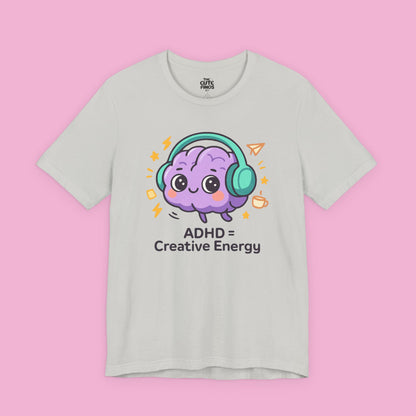 ADHD = Creative Energy 💖🧠 Kawaii Brain Headphones Tee