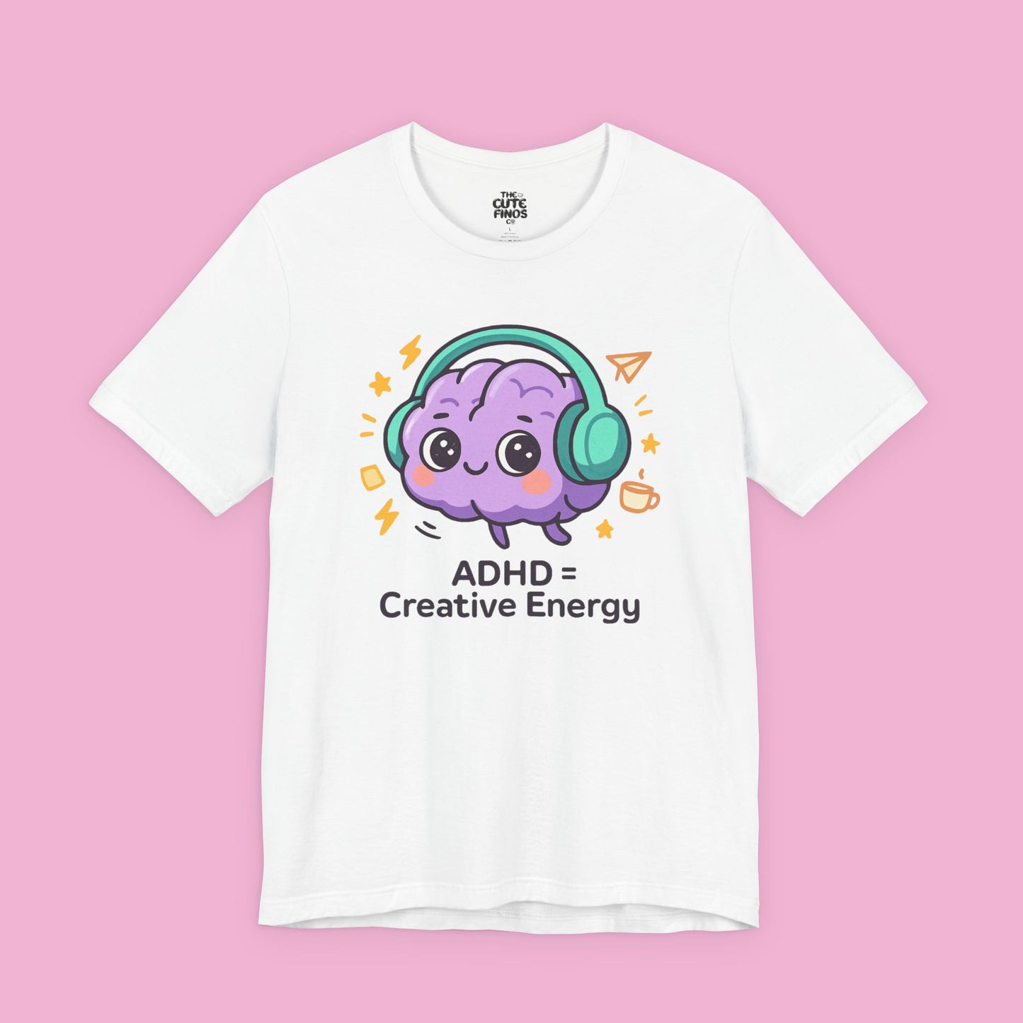 ADHD = Creative Energy 💖🧠 Kawaii Brain Headphones Tee