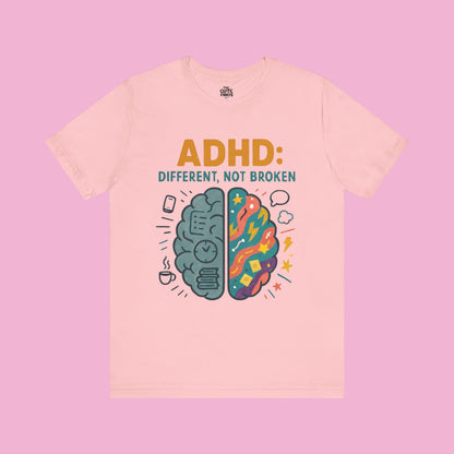 ADHD: Different, Not Broken - Color Brain Graphic Tee