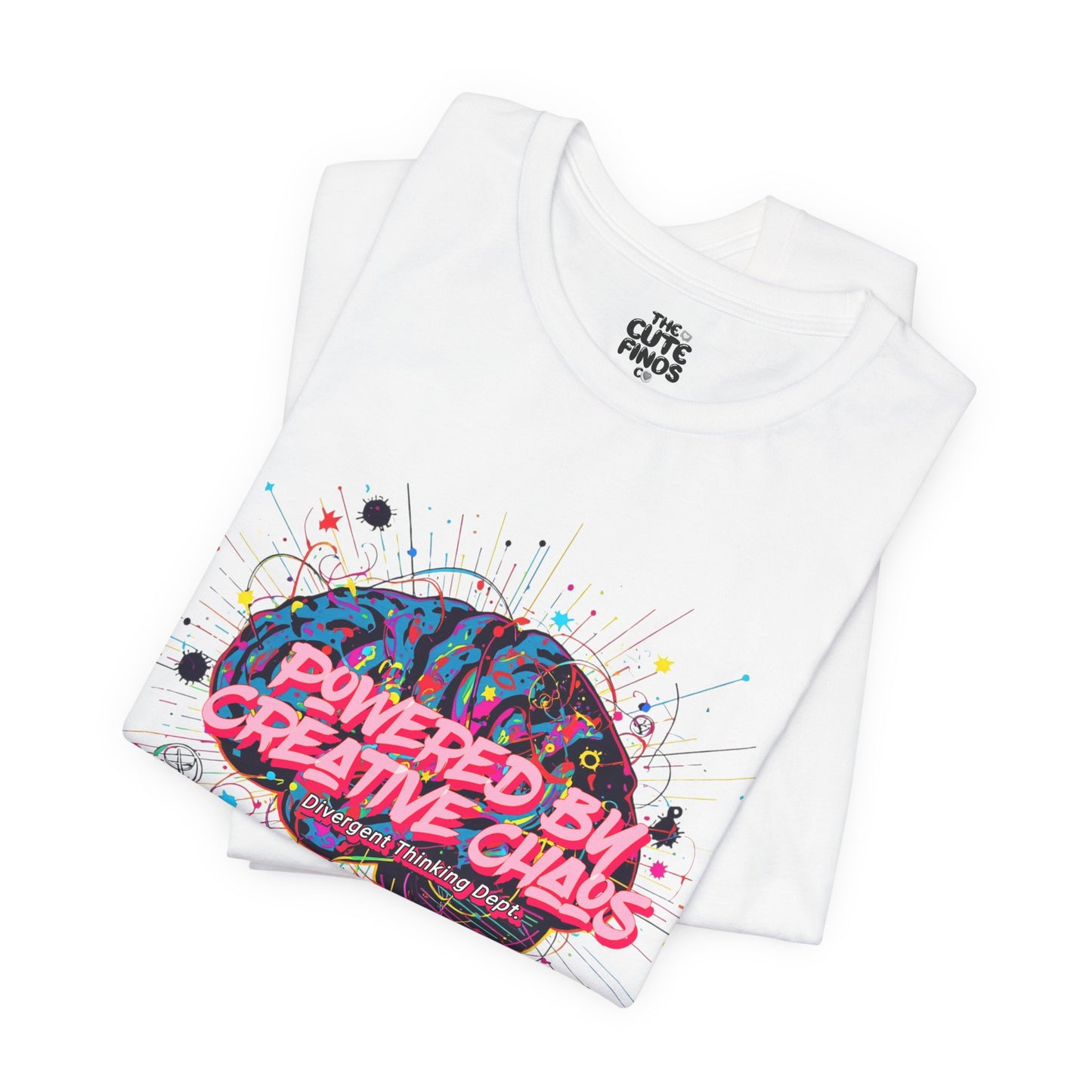 Powered by Creative Chaos Graphic Tee - Adult Unisex, Neon Brain