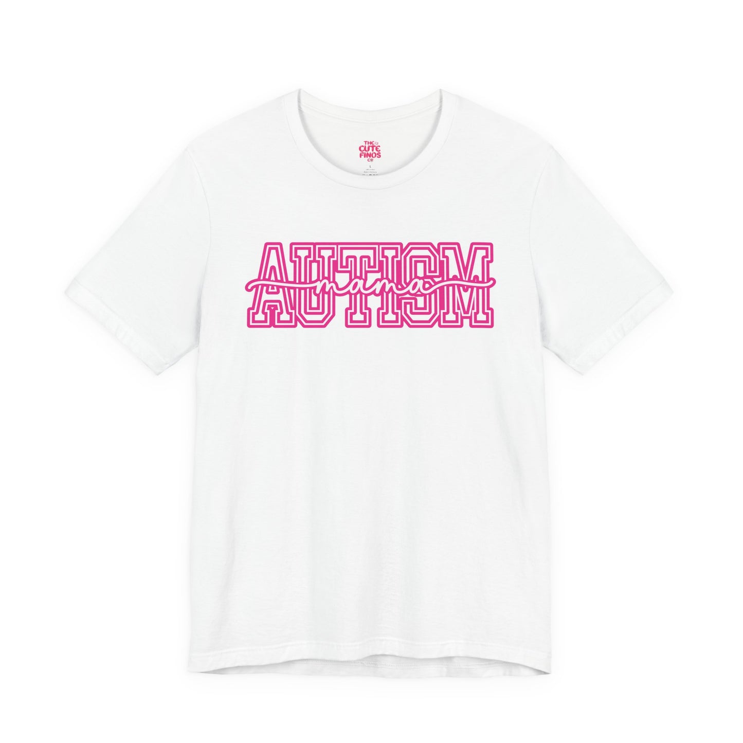 AUTISM Varsity Wordmark Tee 💖 (Pink Outline).  Unisex
