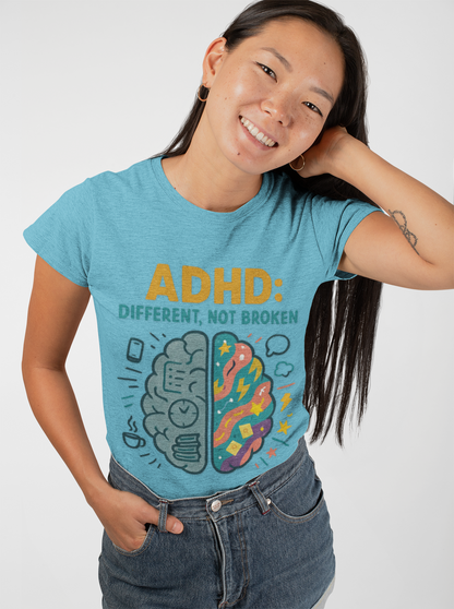 ADHD: Different, Not Broken - Color Brain Graphic Tee