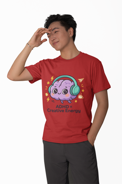 ADHD = Creative Energy 💖🧠 Kawaii Brain Headphones Tee