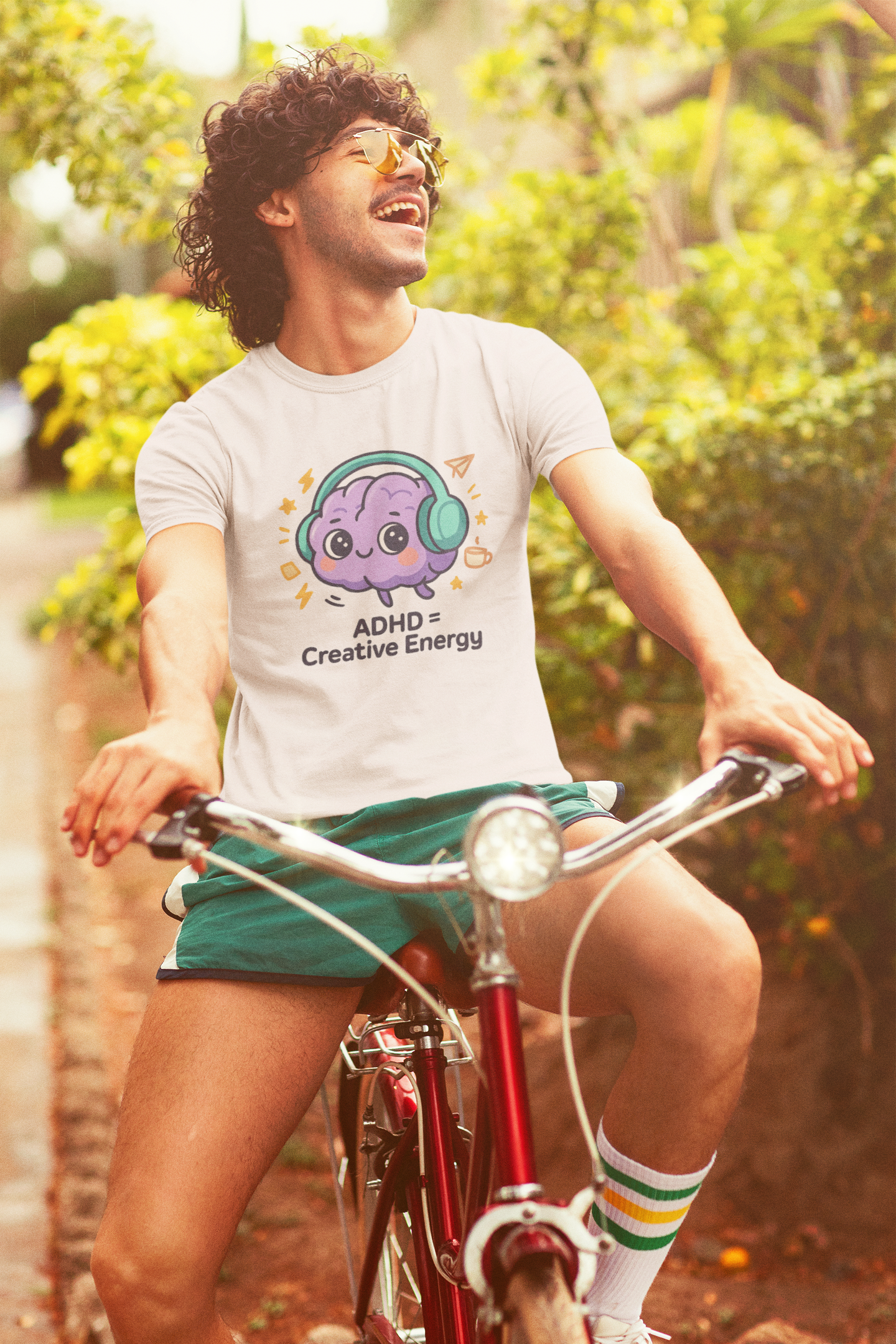 ADHD = Creative Energy 💖🧠 Kawaii Brain Headphones Tee