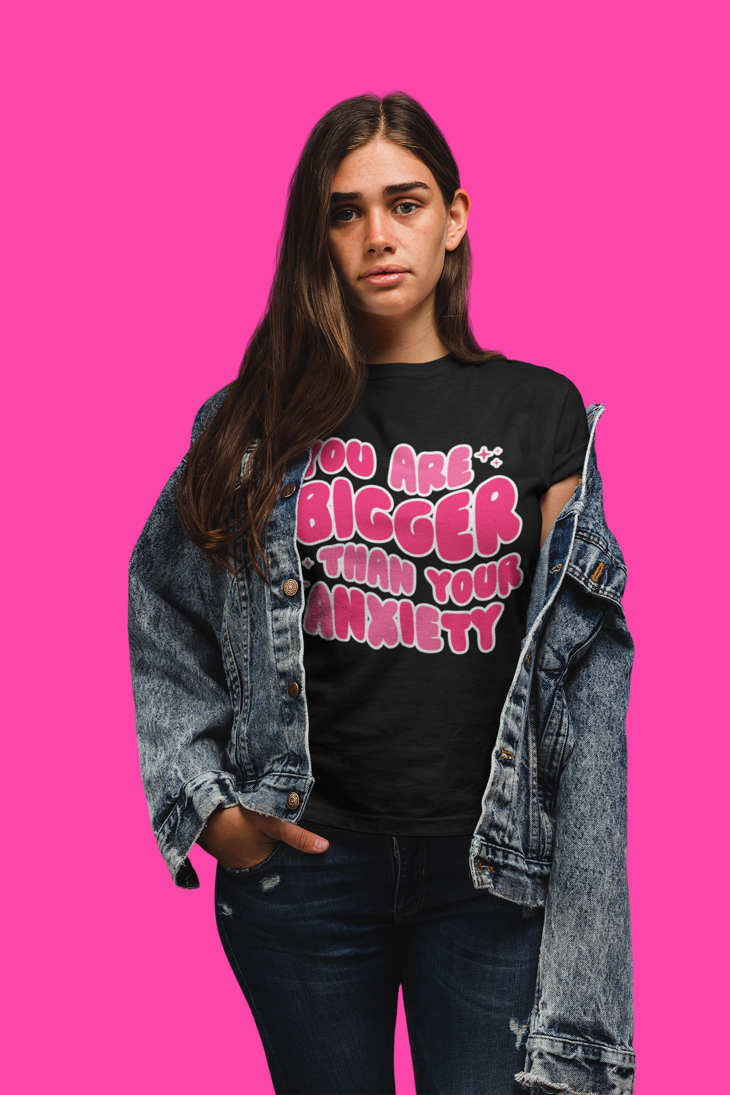 You Are Bigger Than Your Anxiety Tee 💖✨ | Pink Bubble Letters