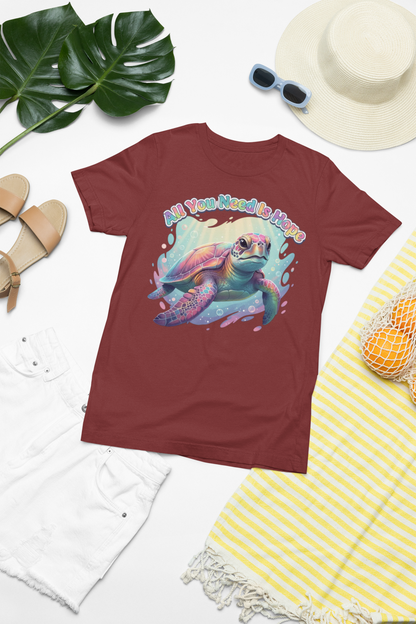 Hope the Turtle Graphic Tee | All You Need Is Hope Sea Turtle Shirt🐢