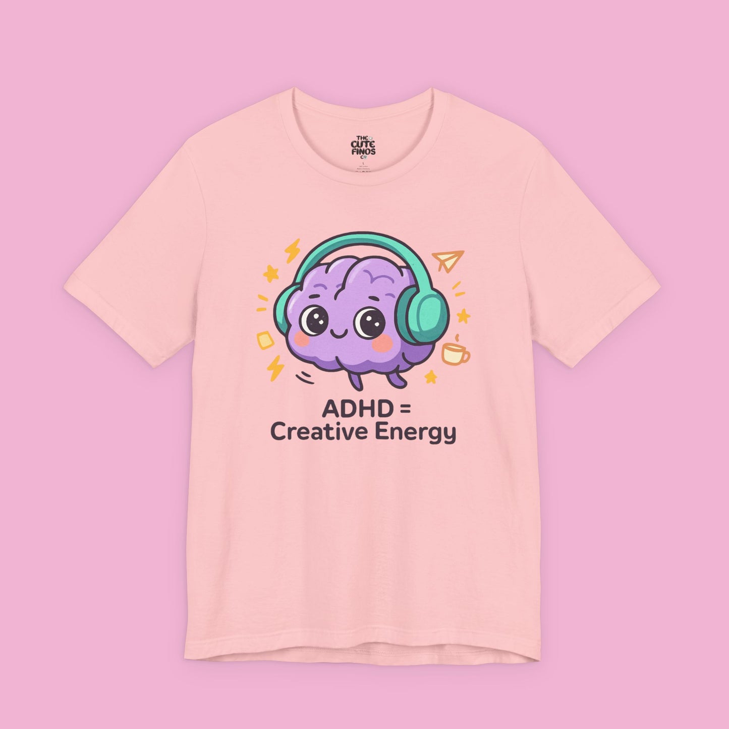 ADHD = Creative Energy 💖🧠 Kawaii Brain Headphones Tee
