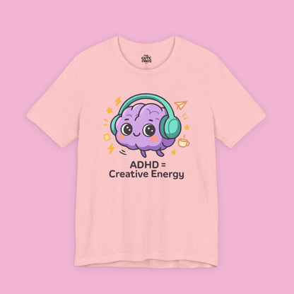 ADHD = Creative Energy 💖🧠 Kawaii Brain Headphones Tee