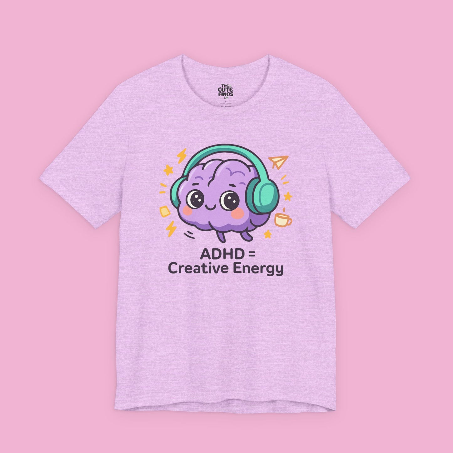 ADHD = Creative Energy 💖🧠 Kawaii Brain Headphones Tee