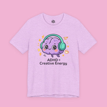 ADHD = Creative Energy 💖🧠 Kawaii Brain Headphones Tee