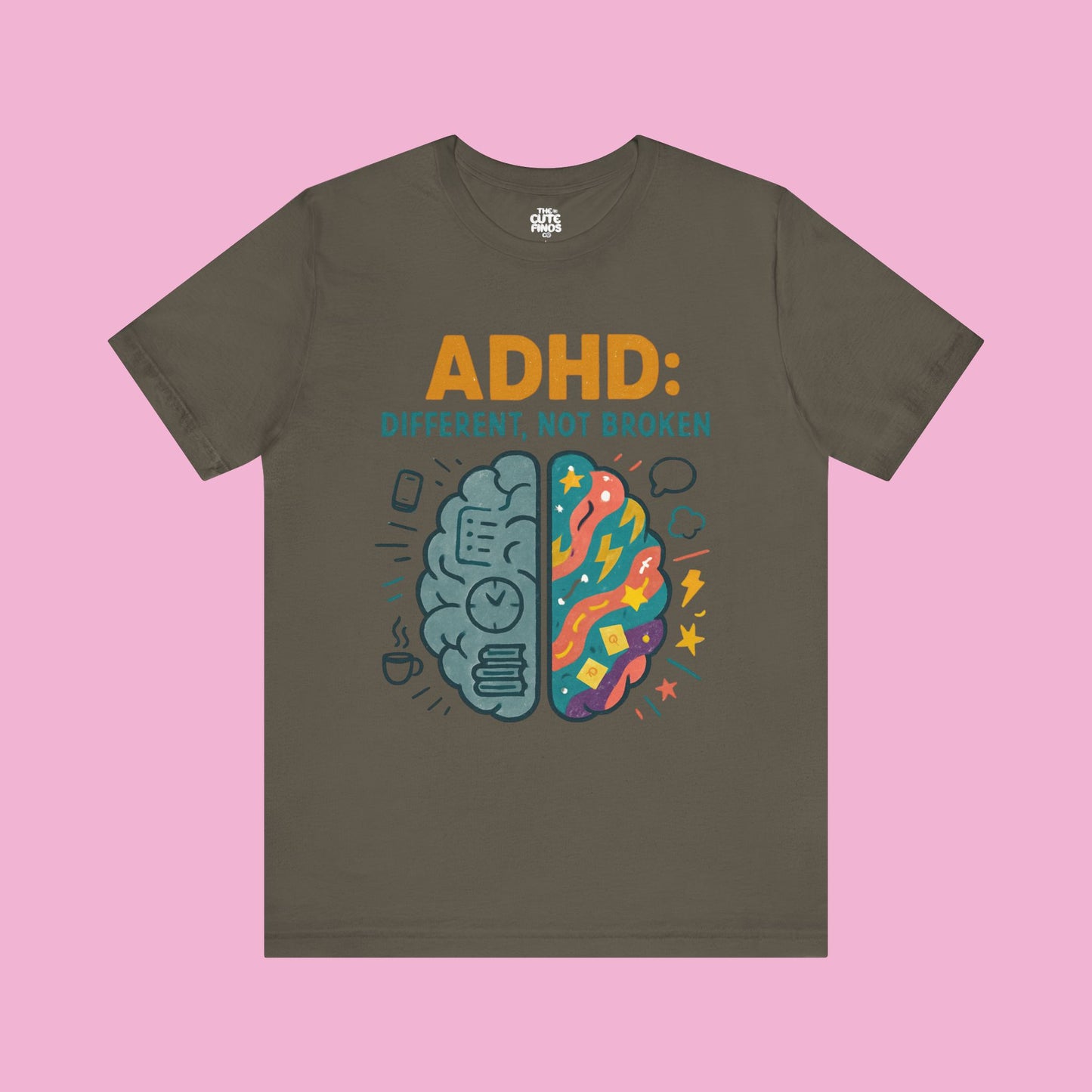 ADHD: Different, Not Broken - Color Brain Graphic Tee