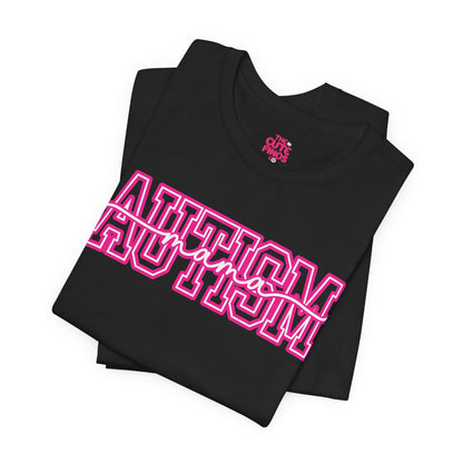 AUTISM Varsity Wordmark Tee 💖 (Pink Outline).  Unisex