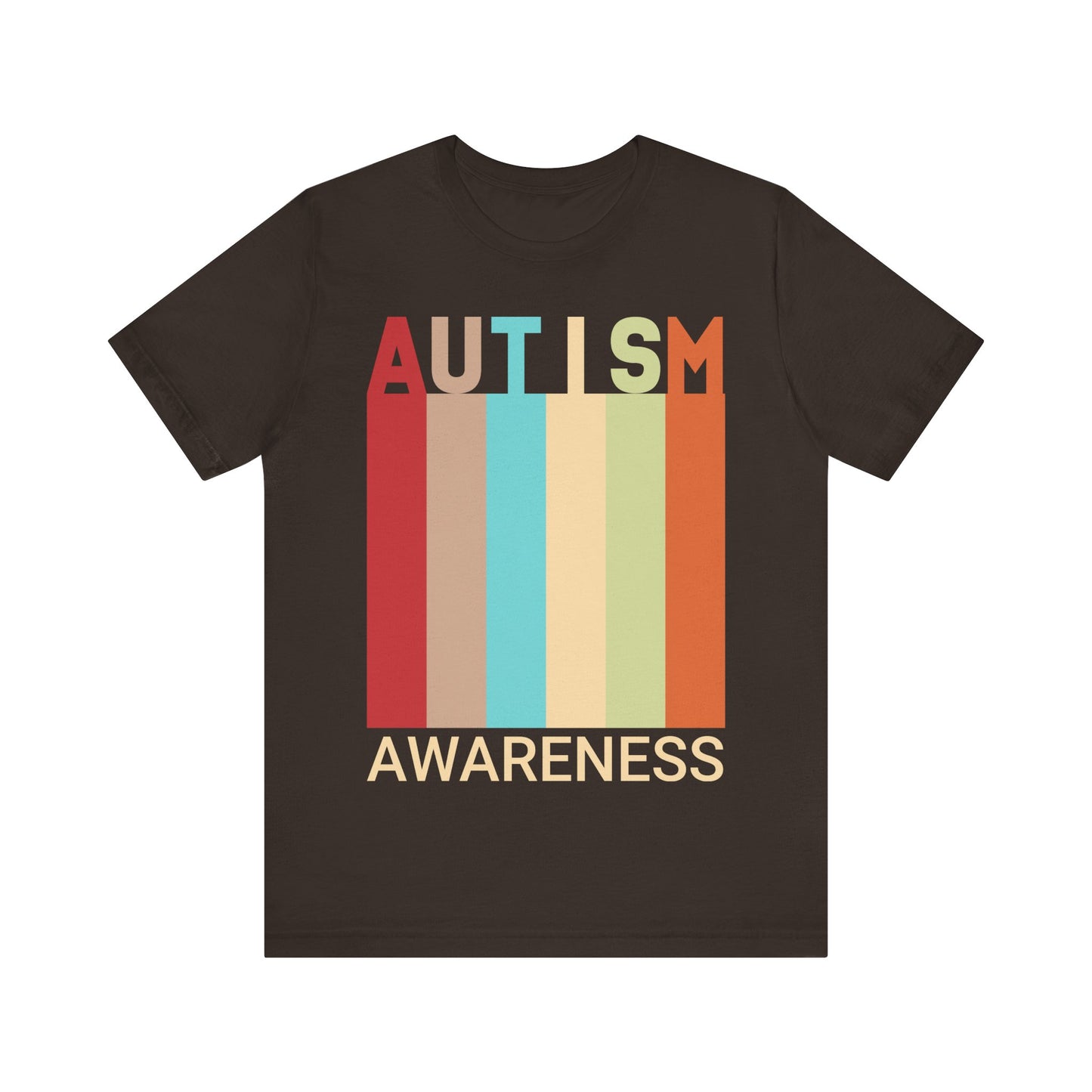 AUTISM AWARENESS Retro Stripes Tee 🌈 Vintage 70s . Unisex | Teens & Adults