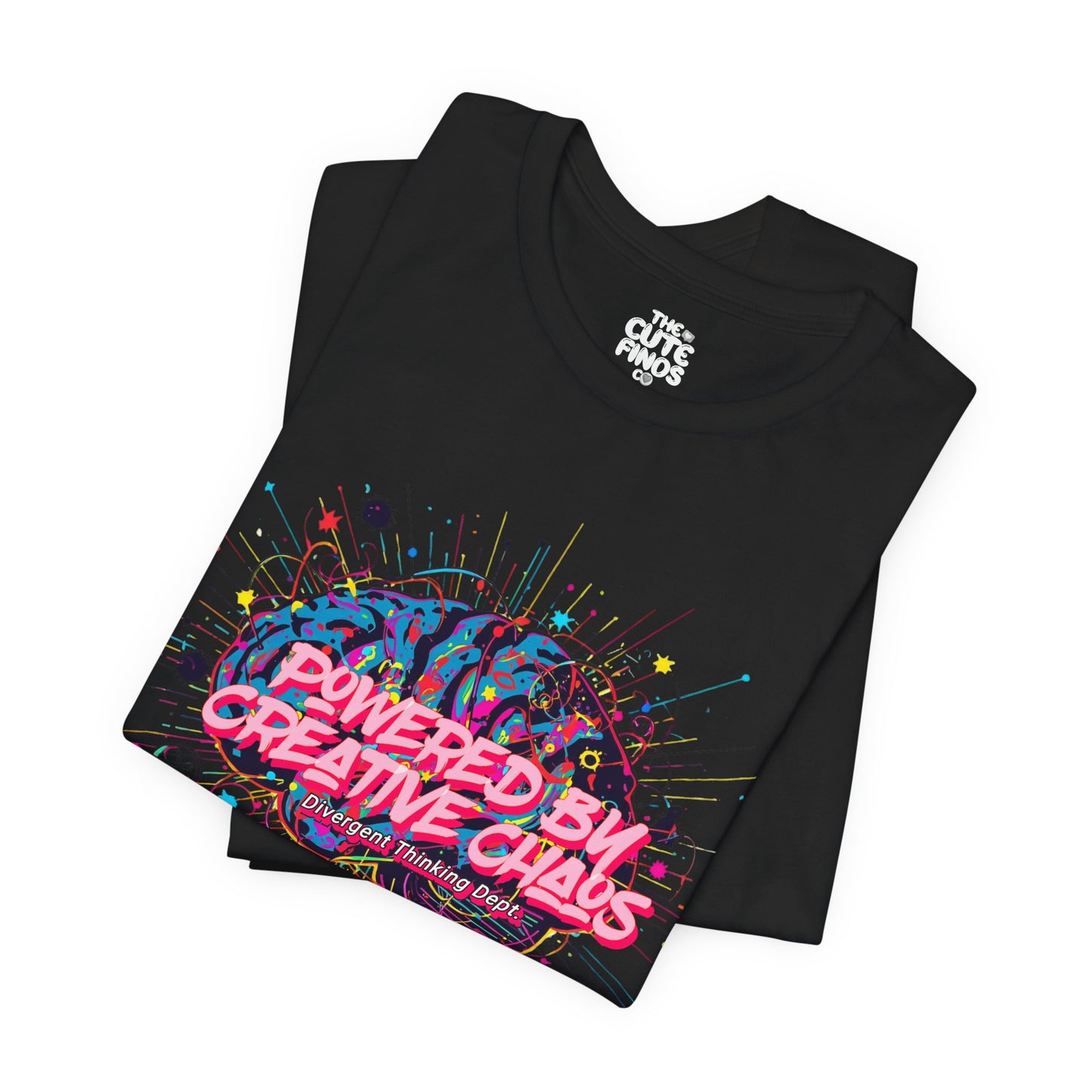 Powered by Creative Chaos Graphic Tee - Adult Unisex, Neon Brain